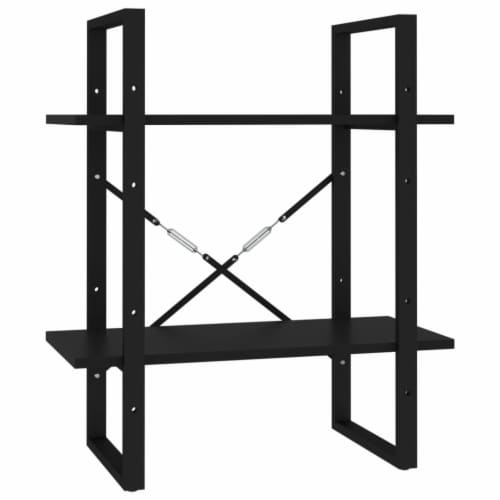 Vidaxl 2-Tier Book Cabinet Black 23.6 X11.8 X27.6  Chipboard Perspective: back