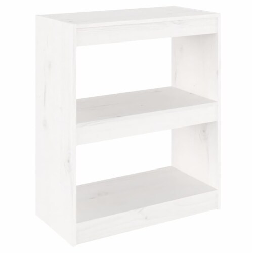 vidaXL Book Cabinet/Room Divider White 23.6 x11.8 x28.1 Solid Wood Pine Perspective: back