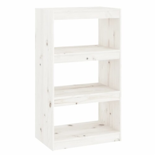 vidaXL Book Cabinet/Room Divider White 23.6 x11.8 x40.7 Solid Wood Pine Perspective: back