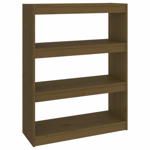 vidaXL Book Cabinet/Room Divider Honey Brown 31.5 x11.8 x40.7 Wood Pine Perspective: back