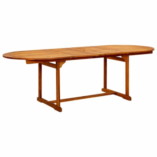 vidaXL Garden Dining Table (63 -94.5 )x39.4 x29.5 Solid Acacia Wood Perspective: back