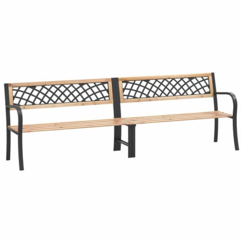 vidaXL Twin Patio Bench 93.7 Chinese Fir Wood Perspective: back