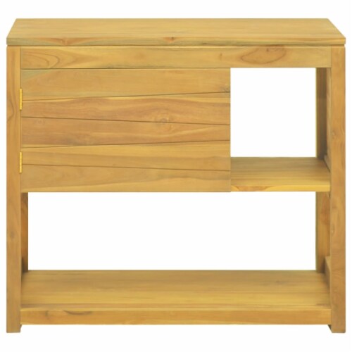 vidaXL Bathroom Cabinet 33.5 x15.7 x29.5 Solid Wood Teak Perspective: back