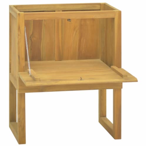 vidaXL Bathroom Cabinet 23.6 x17.7 x29.5  Solid Wood Teak Perspective: back
