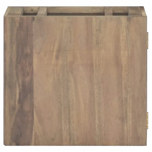 vidaXL Wall-mounted Bathroom Cabinet 17.7 x11.8 x15.7 Solid Wood Teak Perspective: back