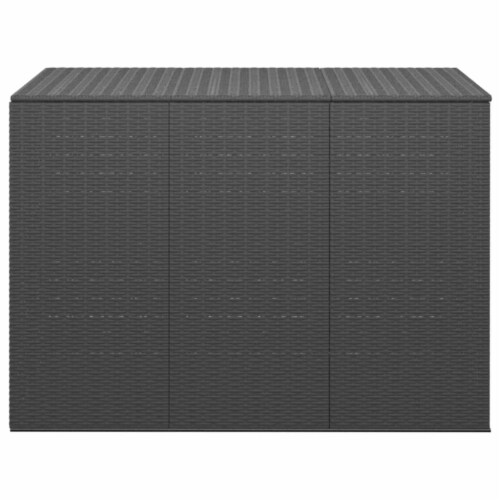 vidaXL Patio Cushion Box PE Rattan Black, 57.1"x39.4"x40.6" Kroger
