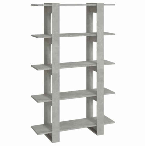 vidaXL Book Cabinet/Room Divider Concrete Gray 39.4 x11.8 x63 Perspective: back
