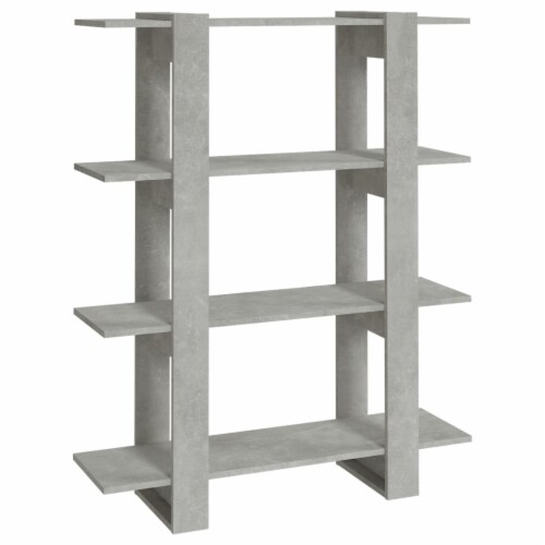 vidaXL Book Cabinet/Room Divider Concrete Gray 39.4 x11.8 x48.6 Perspective: back