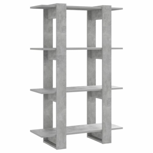 vidaXL Book Cabinet/Room Divider Concrete Gray 31.5 x11.8 x48.6 Perspective: back