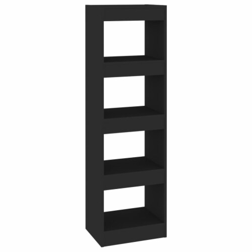 vidaXL Book Cabinet/Room Divider Black 15.7 x11.8 x53.1 Perspective: back