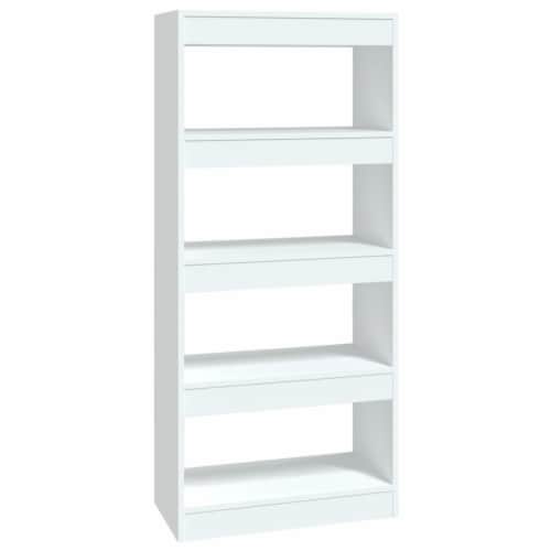 vidaXL Book Cabinet/Room Divider White 23.6 x11.8 x53.1 Engineered Wood Perspective: back