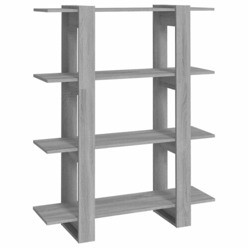vidaXL Book Cabinet/Room Divider Gray Sonoma 39.4 x11.8 x48.6 Perspective: back
