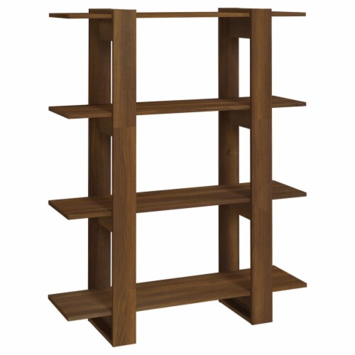 vidaXL Book Cabinet/Room Divider Brown Oak 39.4 x11.8 x48.6 Perspective: back