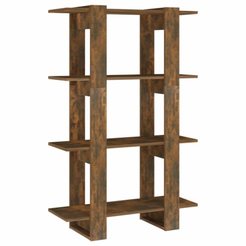 vidaXL Book Cabinet/Room Divider Smoked Oak 31.5 x11.8 x48.6 Perspective: back
