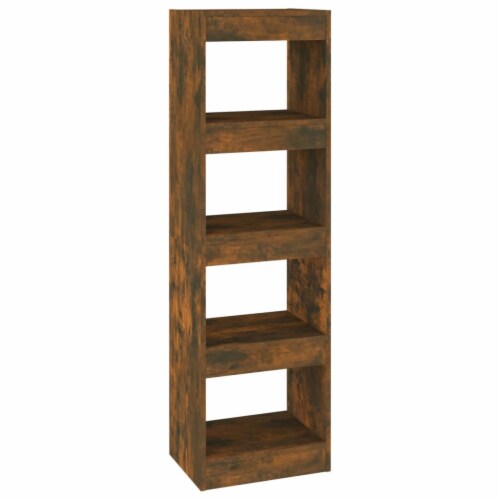 vidaXL Book Cabinet/Room Divider Smoked Oak 15.7 x11.8 x53.1 Perspective: back