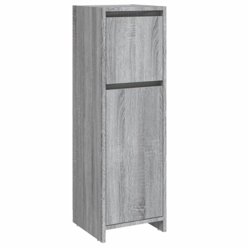 vidaXL Bathroom Cabinet Gray Sonoma 11.8 x11.8 x37.4  Engineered Wood Perspective: back