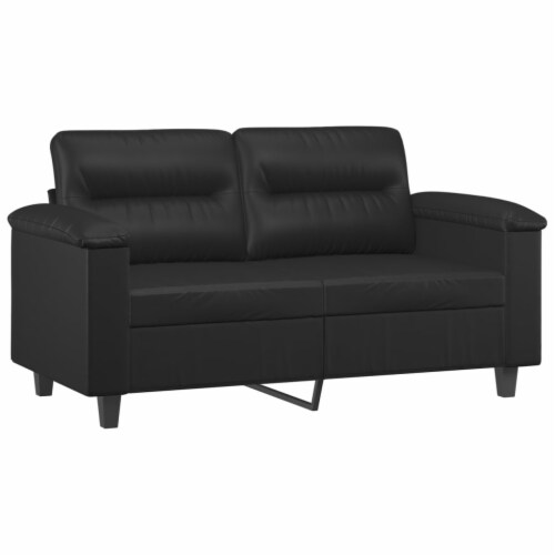 vidaXL 2 Seater Sofa Black 47.2 Faux Leather 59.1