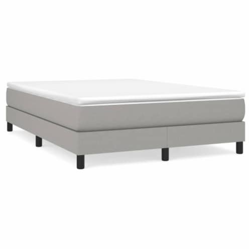 vidaXL Box Spring Bed Frame Light Gray 53.9 x74.8 Full Fabric Perspective: back