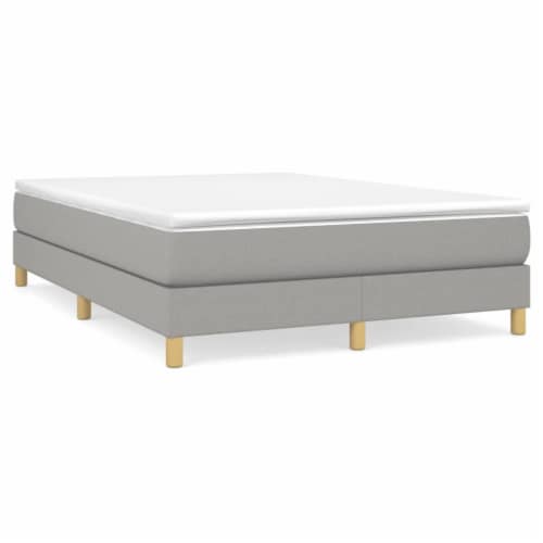 vidaXL Box Spring Bed Frame Light Gray 53.9 x74.8  Full Fabric Perspective: back