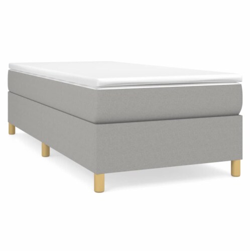 vidaXL Box Spring Bed Frame Light Gray 39.4 x74.8 Twin Fabric, 13.8"Twin Fred Meyer