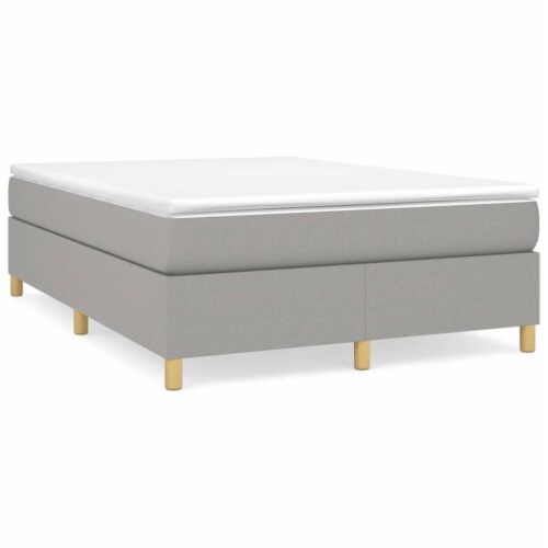 vidaXL Box Spring Bed Frame Light Gray 53.9 x74.8 Full Fabric Perspective: back