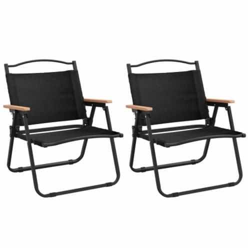 vidaXL Camping Chairs 2 pcs Black 21.3 x16.9 x23.2 Oxford Fabric Perspective: back