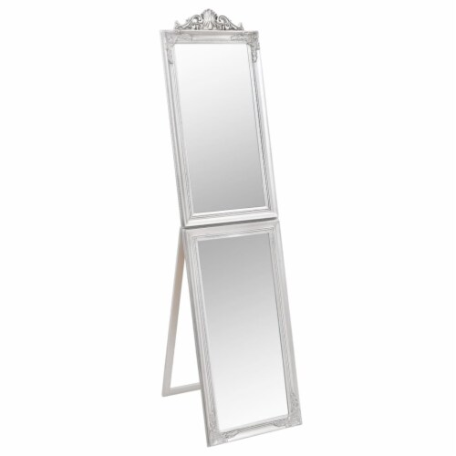 vidaXL Free-Standing Mirror Silver 15.7 x63, 15.7