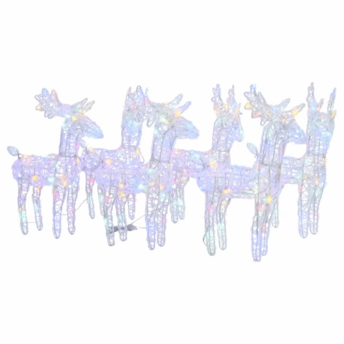 vidaXL Christmas Reindeers 6 pcs Multicolor 240 LEDs Acrylic Perspective: back