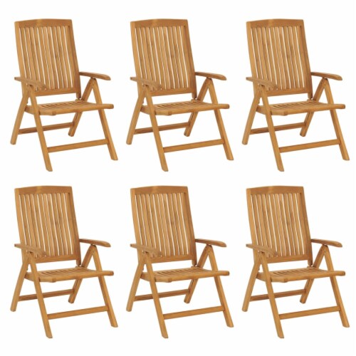 vidaXL Reclining Patio Chairs 6 pcs Solid Wood Teak, 23.6 "x29.3 "x40.9