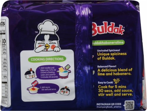 Buldak® Habanero Lime Stir-Fried Ramen Multipack Perspective: back