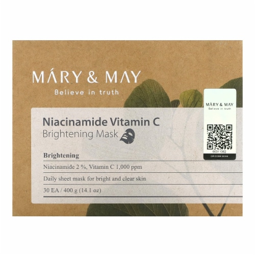 Mary & May Niacinamide Vitamin C Brightening Beauty Mask 30 Sheets 14.1 oz (400 g), 30 Count