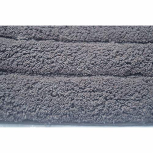 34, 24 Inch Rectangular Cotton Washable Bath Rug, Set of 2, Platinum Gray -Saltoro Sherpi Perspective: back