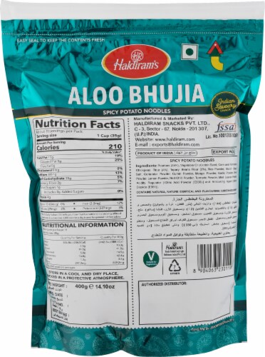 Haldiram's Aloo Bhujia Snack Perspective: back