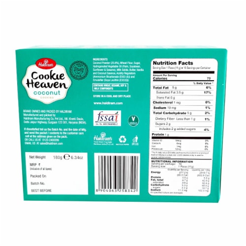 Haldiram's Cookie Heaven Coconut Cookies Perspective: back