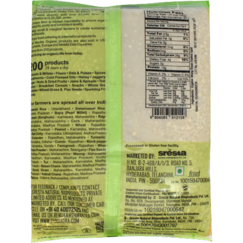 24 Mantra Organic® Moong Dal Perspective: back