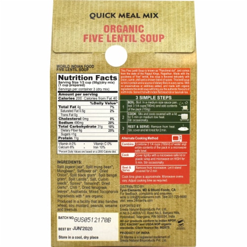 24 Organic Mantra Five Lentil Soup Panchmel Dal Perspective: back