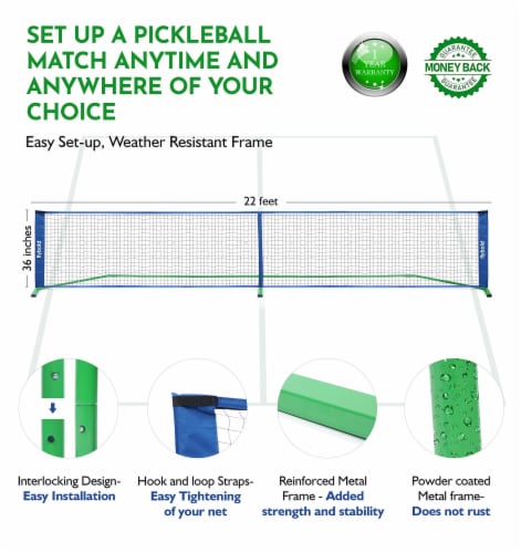 flybold Pickleball Net | Regulation Size | Lightweight & Sturdy Perspective: back