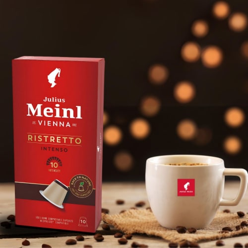 Julius Meinl Ristretto Intenso Biodegradable Nespresso Capsules, 10 capsules in a box - Foods Co. Julius Meinl Ristretto Intenso Biodegradable Nespresso Capsules, 10 capsules in a box - Foods Co.
