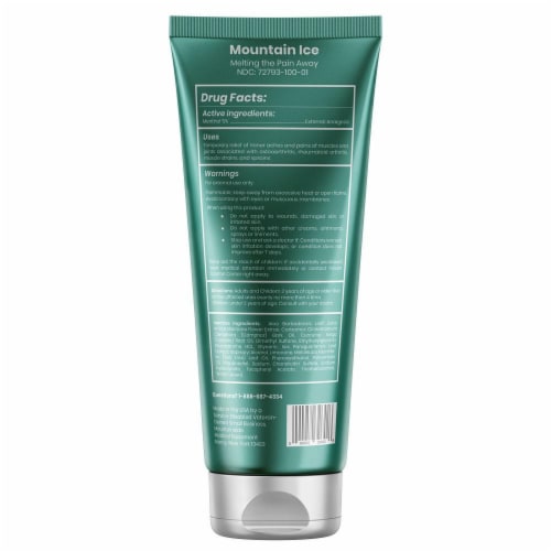 Mountain Ice Arthritis, Joint & Nerve Pain Relief Gel With Natural Ingredients, Tube Perspective: back