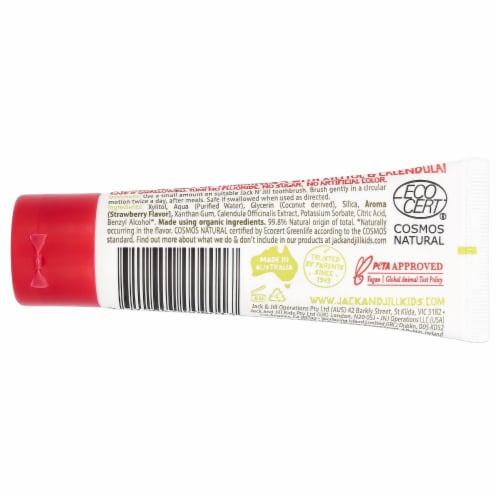 Jack N' Jill Kids Strawberry Natural Toothpaste Perspective: back
