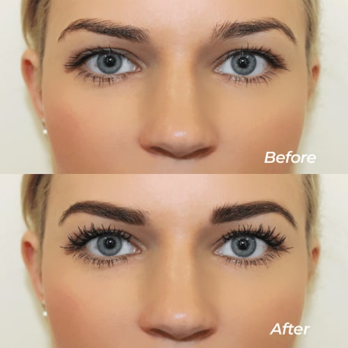 MCoBeauty More Brows Brush On Fibre Gel - Medium-Dark Perspective: back