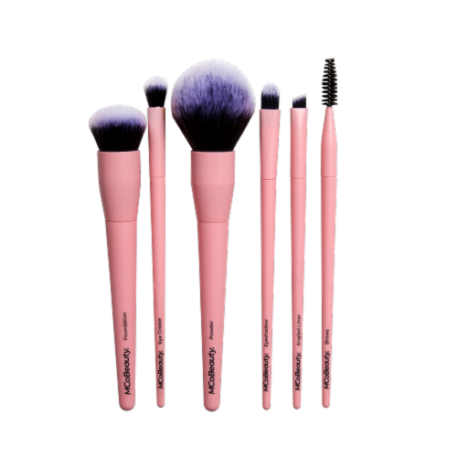 MCoBeauty Everyday Essentials Makeup Brush Set for Liquid Cream or Powder Formulas Perspective: back