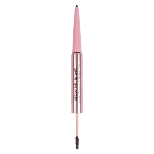 MCoBeauty Brow Fill & Set Micro Eyebrow Pencil & Tinted Gel Up to 12 Hr. Wear - Medium/Dark Perspective: back