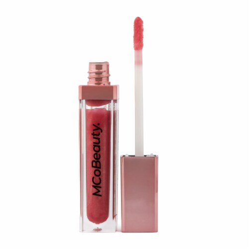 MCoBeauty Lip Lights Shine Lip Gloss with Bulit in Mirror + LED Light - Berry Pink Perspective: back