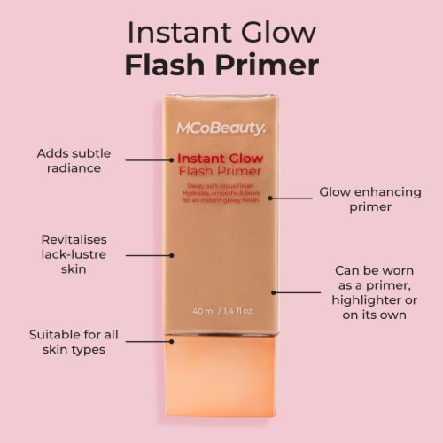 MCoBeauty Instant Glow Flash Primer For A Fresh + Dewy Finish – Use With Or Without Makeup Perspective: back