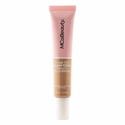 MCoBeauty Super Glow Serum Foundation Sheer Tint Natural + Buildable Coverage 4-5 Medium Perspective: back