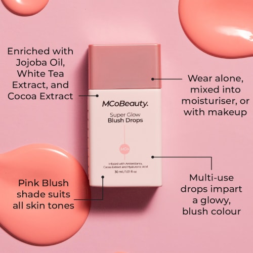 MCoBeauty® Super Glow Blush Drops - Blush Pink Perspective: back