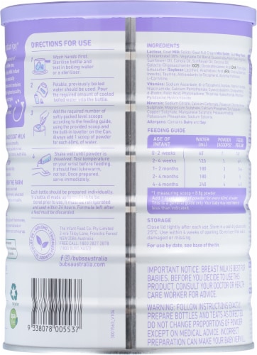 Bubs® Australian Goat Milk-based Stage 1 Infant Formula