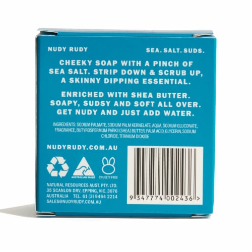 NUDY RUDY Sea Salt Suds Soap Bar Perspective: back