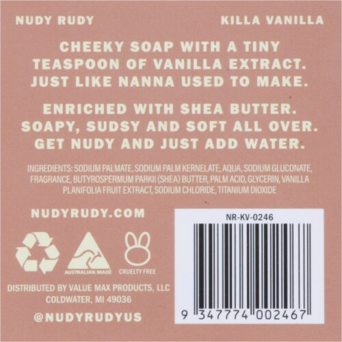 NUDY RUDY Killa Vanilla Soap Bar Perspective: back